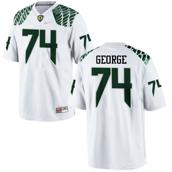 Men #74 Elijah George Oregon Ducks College Football Jerseys-White